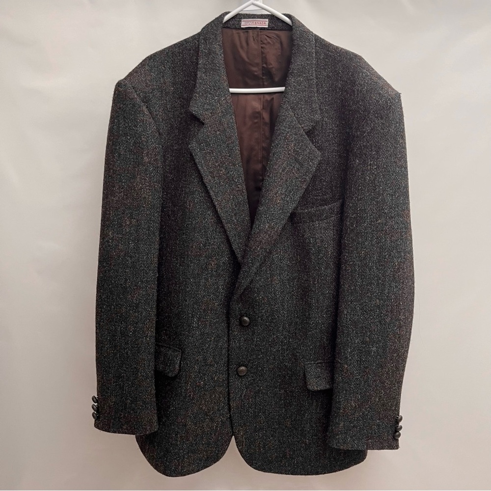 Harris Tweed mens size 44L 100% pure scottish wool handwoven blazer jacket